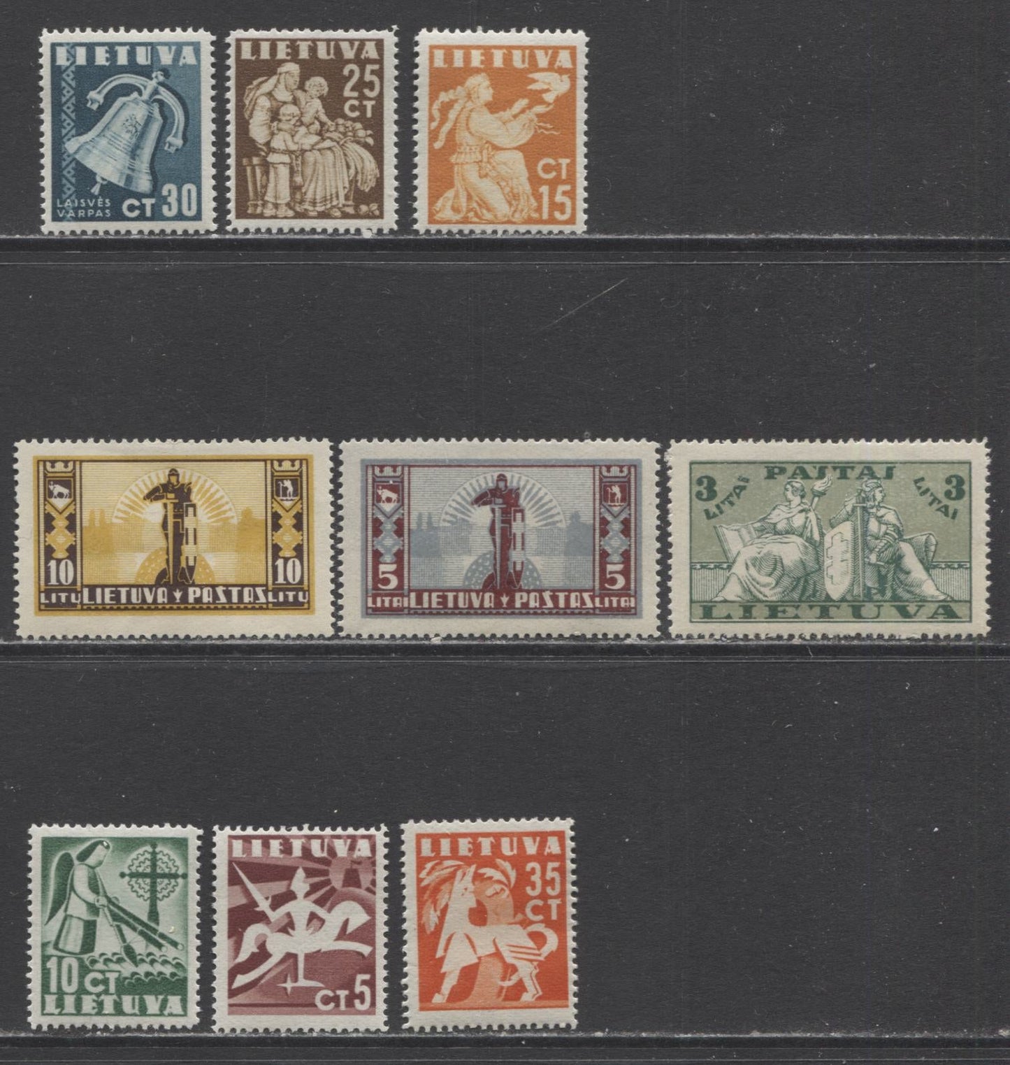 Lot 146 Lithuania SC#293/322 1934-1940 Commemoratives, A F/VFOG Range Of Singles, 2017 Scott Cat. $8 USD, Click on Listing to See ALL Pictures