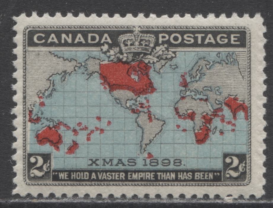 Lot 150 Canada #86b 2c Black, Deep Blue & Carmine Mercator Projection, 1898 Imperial Penny Postage Issue, A Fine NH Single With Deep Blue Ocean & Extra Islands