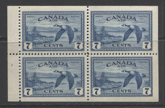 Lot 150 Canada #C9a 7c Deep Blue Canada Geese, 1946 Peace Issue, A VFNH Booklet Pane Of 4
