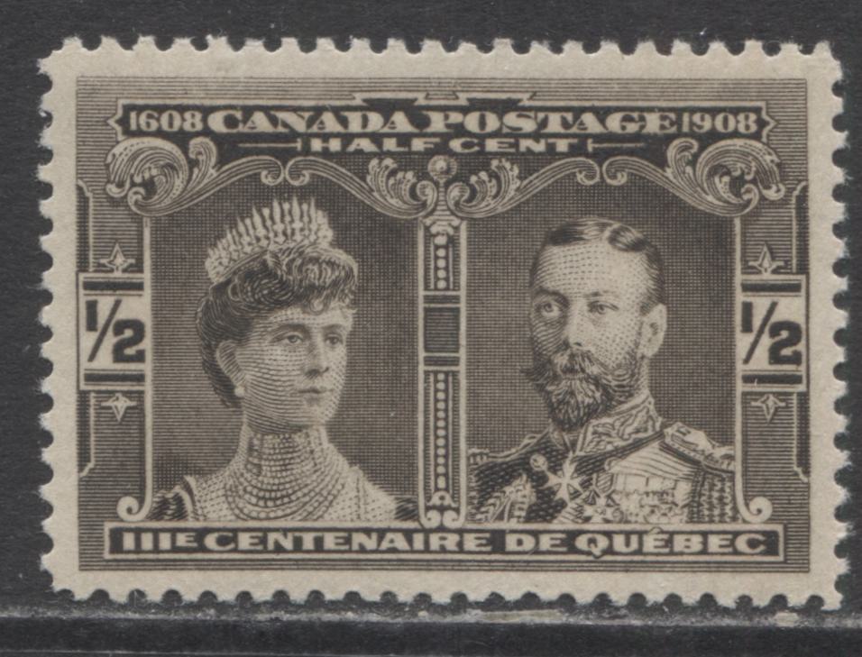 Lot 151 Canada #96 1/2c Black Brown Prince & Princess Of Wales, 1908 Quebec Tercentenary Issue, A VFNH Single With Light Gum Frosting