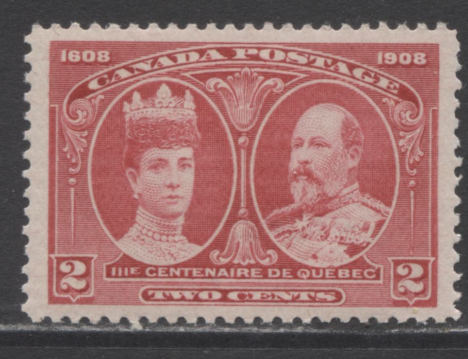 Lot 153 Canada #98 2c Carmine Rose (Carmine) King Edward VII & Queen Alexandra, 1908 Quebec Tercentenary Issue, A VFNH Single