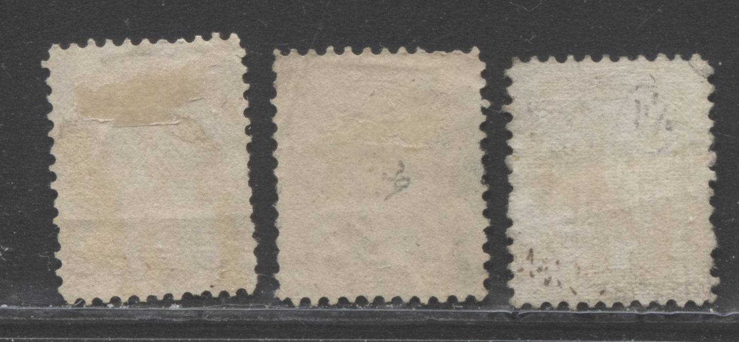 Lot 156 Canada #39b 6c Yellow Brown Queen Victoria, 1870-1897 Small Queen Issue, Three VG Used Examples Montreal, 11.75 x 12, Stout Horizontal and Vertical Wove, Different Papers, Shades and Cancels