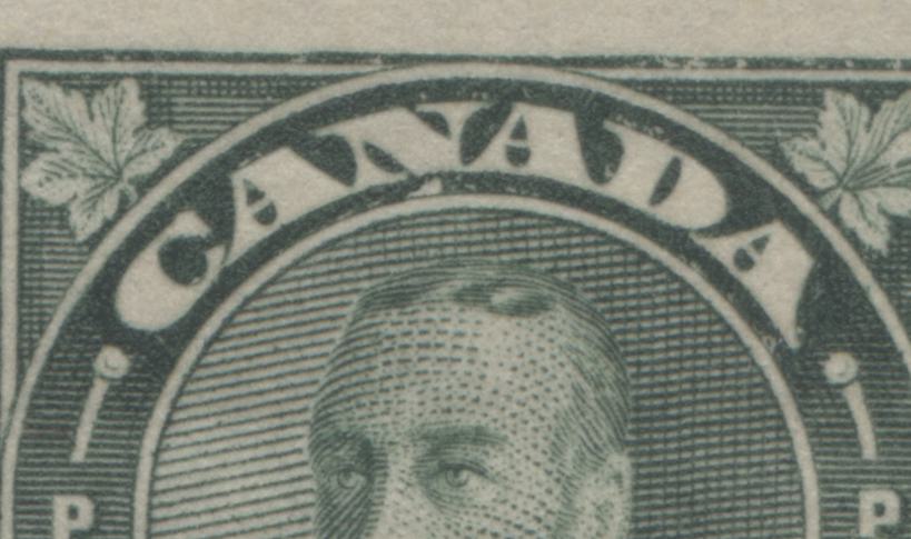 Lot 160 Canada #162-163 1c-5c Orange - Dull Violet King George V, 1930-1932 Arch/Leaf & A/L Provisional Issues, 10 F/VF OG/NH Singles Showing Many Die Flaws Around 1's, 2's & Canada