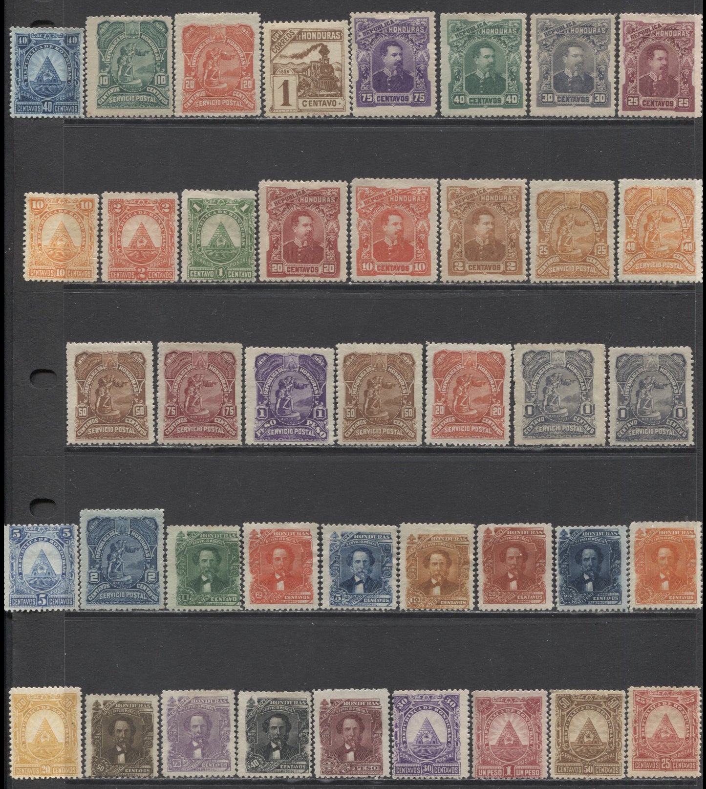 Lot 16 Honduras SC#52/103 1890-1893 Seebeck Issues, A VG-VF OG & Unused Range Of Singles, 2017 Scott Cat. $18.45 USD, Click on Listing to See ALL Pictures