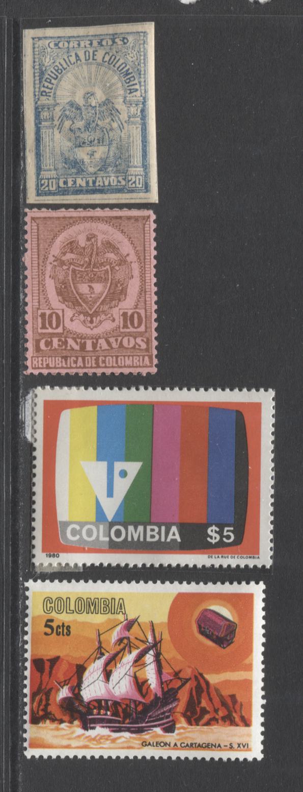 Lot 161 Colombia 1880s-1970s Commemorative & Definitives, A VFOG Range Of 154 Singles, Estimated 2017 Scott Cat. $38.50 USD, Click on Listing to See ALL Pictures