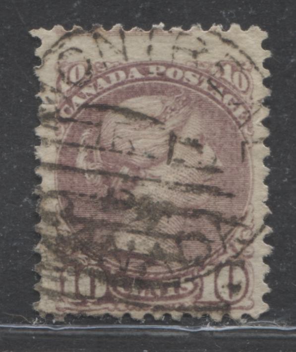Lot 165 Canada #40b 10c Deep Lilac Rose Queen Victoria, 1870-1897 Small Queen Issue, A Fine Used Example Montreal, 12, Stout Horizontal Wove, Cancelled With Montreal CDS Duplex, Traces of Imprint at Top