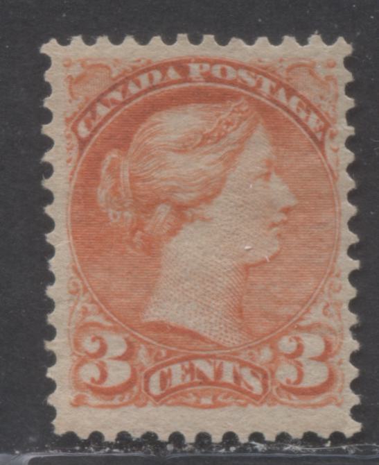Lot 168 Canada #41 3c Vermillion Queen Victoria, 1870-1897 Small Queen Issue, A FOG Example Of The 2nd Ottawa Printing On Soft Horizontal Wove Paper