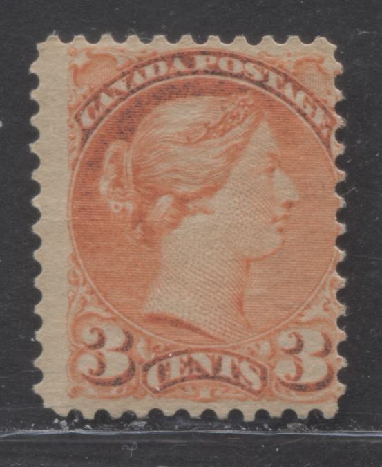 Lot 169 Canada #41 3c Vermillion Queen Victoria, 1870-1897 Small Queen Issue, A Good OG Example Of The 2nd Ottawa Printing On Soft Horizontal Wove Paper With A Light Crease