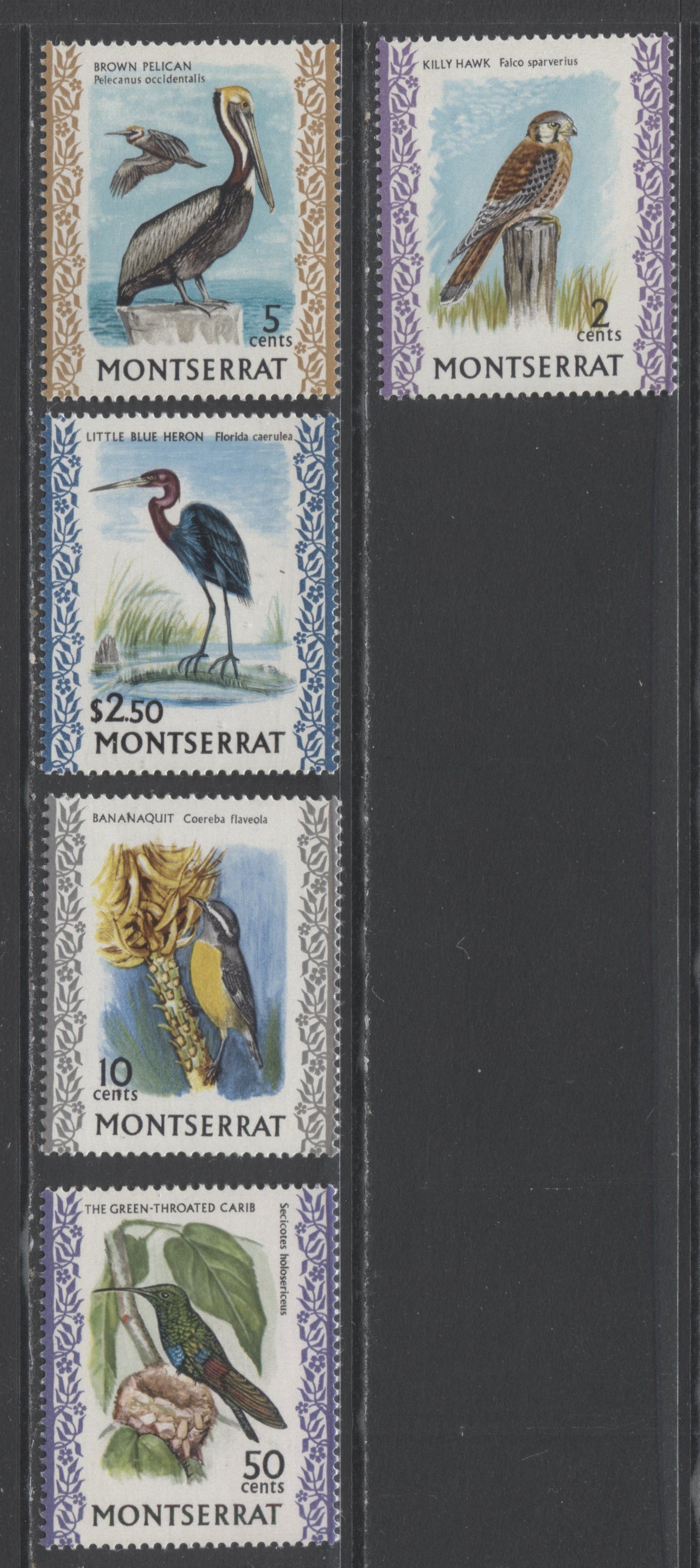 Lot 173 Montserrat SC#232/243 1971 Definitives, A VFNH Range Of Singles, Glazed Paper Printings, Est. $40, Click on Listing to See ALL Pictures