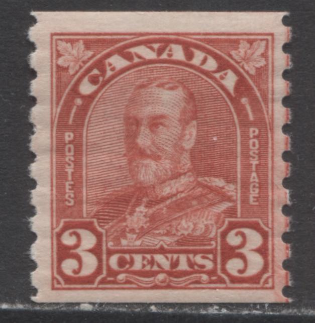 Lot 174 Canada #183 2c Deep Red King George V, 1930-1931 Arch/Leaf Coil Issue, A VFNH Coil Single With Non-Striated Deep Cream Gum, Perf 8.5 Vertical