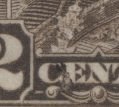 Lot 174 Canada #166var 2c Scarlet Red King George V, 1930-1932 Arch/Leaf Issue, A VGOG/NH LL Plate 8 Block Showing Constant Smudge Flaw Between "CE" of Cents, Plate 8, Pane Unknown, Position 91, Die 2