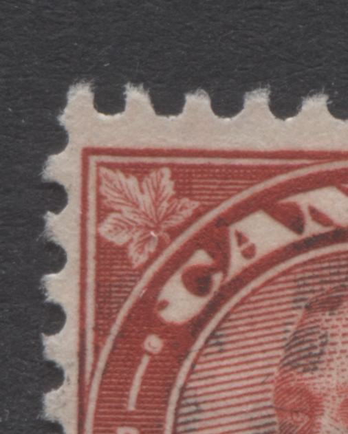 Lot 177 Canada #165var 2c Deep Red King George V, 1930-1931 Arch/Leaf Issue, A Fine Used Pair Showing A Dot In C Of Canada, Plate 4 UR Pos 65, Die 1