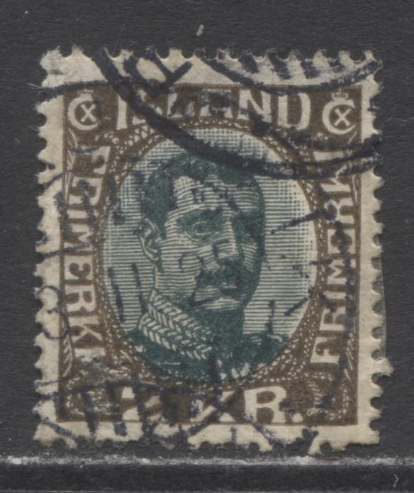 Lot 18 Iceland SC#127 2kr Olive Brown & Myrtle Green 1920-1922 Christian X Definitive Issue, A Fine Used Example, Click on Listing to See ALL Pictures