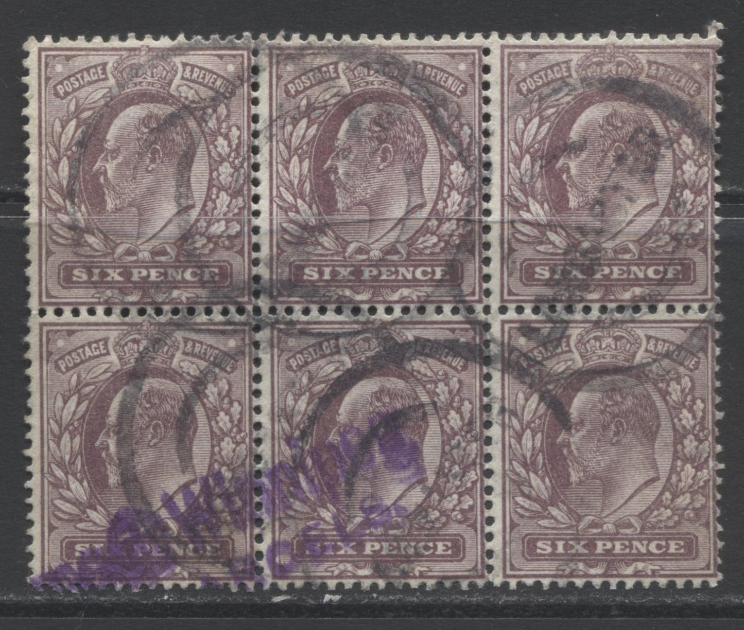 Lot 18 Great Britain SC#135b 6d Reddish Purple 1902-1910 King Edward VII Keyplate Definitives, A Very Good Used Example, Click on Listing to See ALL Pictures