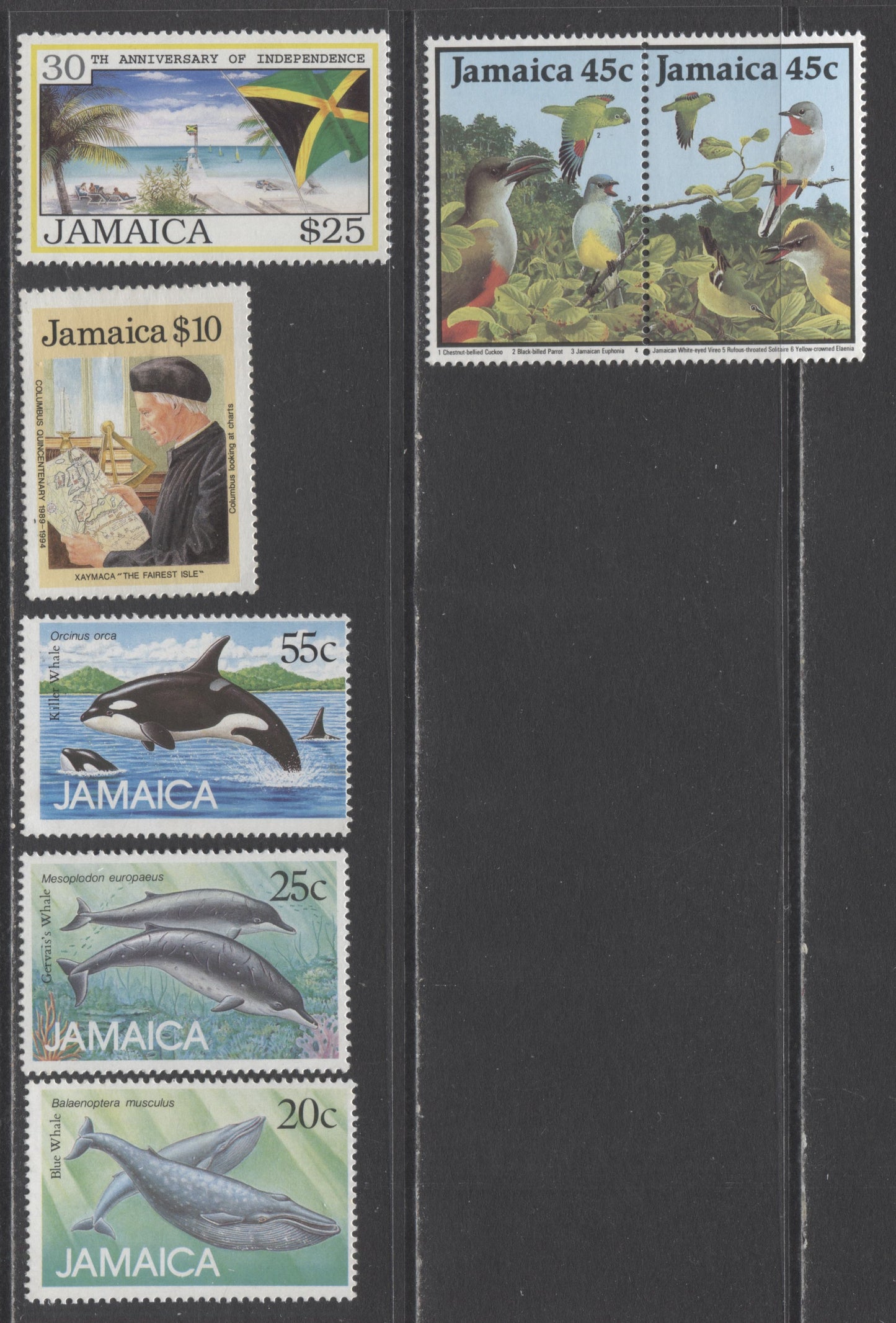 Lot 181 Jamaica SC#680a/779 1988-1992 Commemoratives, A VFNH Range Of Singles & Pair, 2017 Scott Cat. $26.5 USD, Click on Listing to See ALL Pictures