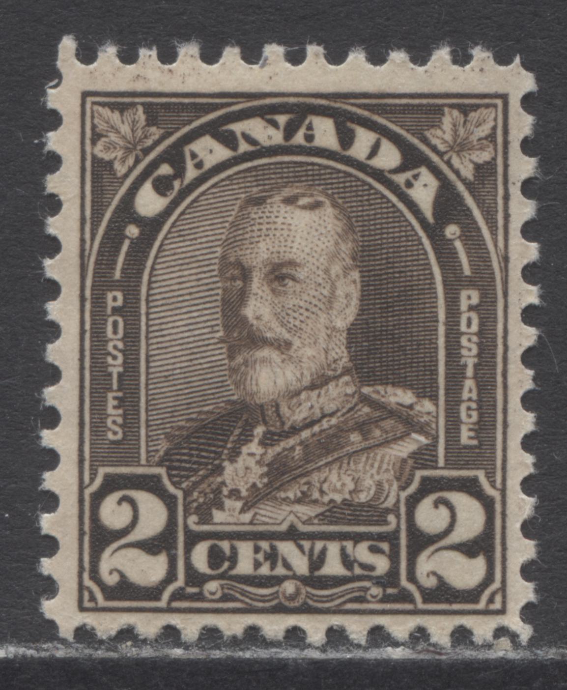 Lot 181 Canada #166bvar 2c Dark Brown King George V, 1930-1931 Arch/Leaf Issue, A FNH Single Showing Dots In Both A's Of Canada