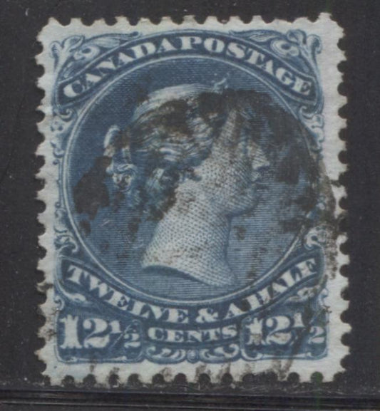 Lot 182 Canada #28 12.5c Blue Queen Victoria, 1868-1876 Large Queen Issue, A Fine Used Single On Duckworth Paper 4, Perf 12.1