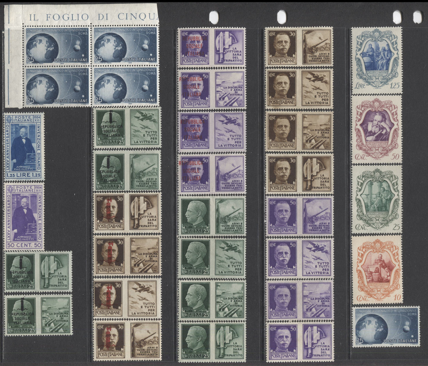 Lot 182 Italy SC#322/1048 1934-1971 Commemoratives, A VFNH/OG Range Of Singles & Block Of 4, 2017 Scott Cat. $23 USD, Click on Listing to See ALL Pictures