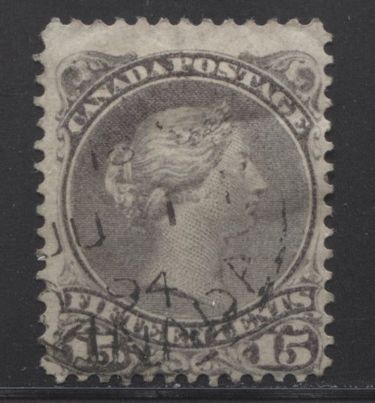 Lot 183 Canada #30 15c Lilac Gray Queen Victoria, 1868-1876 Large Queen Issue, A Very Good Used Single On Vertical Wove Paper, Perf 12.2 x 12.1