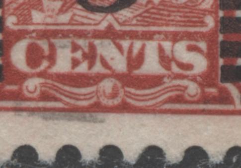 Lot 185 Canada #191var 3c On 2c Deep Red King George V, 1932 Arch/Leaf Provisional Issue, A Fine Used Pair Showing A Dot In N Of Cents, Plate 8 UL Pos. 96, Die 2