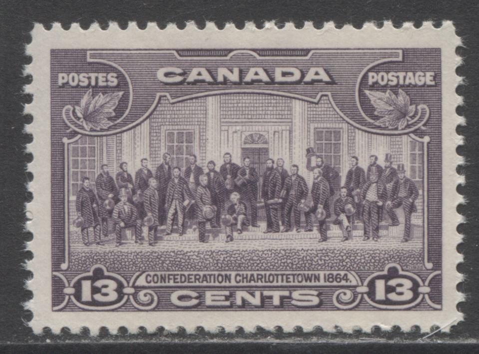 Lot 187 Canada #224 13c Violet Charlottetown, 1935 KGV Pictorial Issue, A VFNH Single On Horizontal Wove Paper With Cream Gum