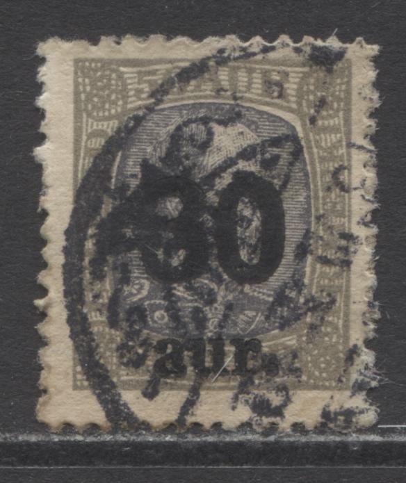 Lot 19 Iceland SC#137 50a Brown 1921-1922 Surcharged Definitive Issue, A Very Good Used Example, Click on Listing to See ALL Pictures