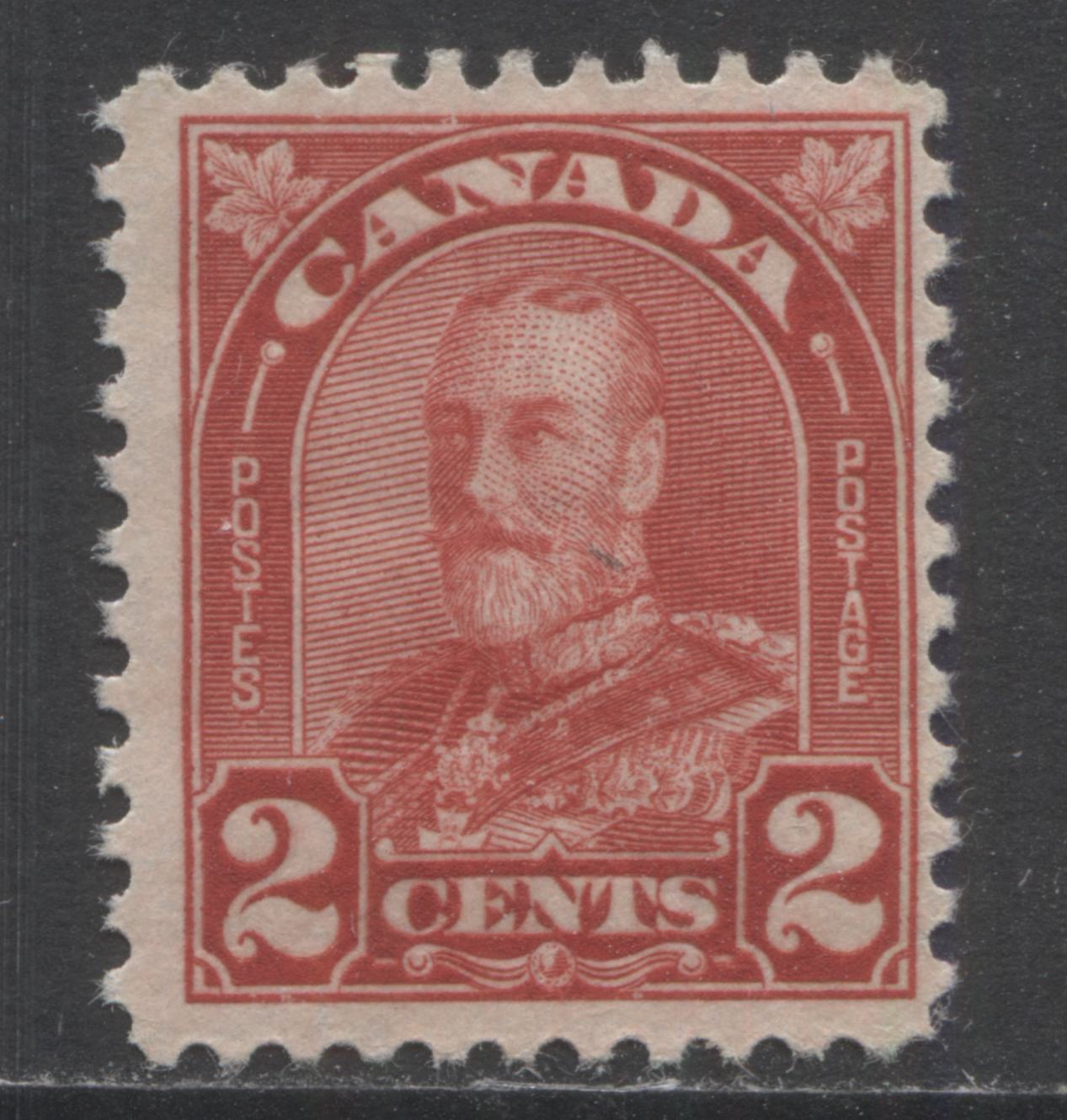 Lot 191 Canada #165var 2c Deep Red King George V, 1930-1931 Arch/Leaf Issue, A FNH Single With A Stroke In "N" Of Canada