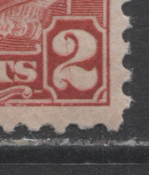 Lot 193 Canada #165avar 2c Deep Red King George V, 1930-1931 Arch/Leaf Issue, A FNH Single Showing A Hairline Through Right 2 & Incomplete Curl