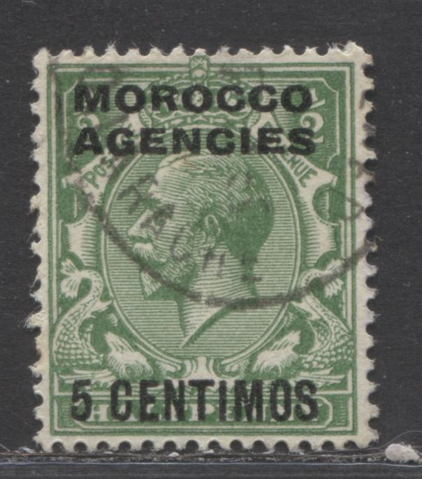 Lot 194 Morocco Agencies SC#63 5c Green 1929-1931 Overprints, A VF Used Example, 2022 Scott Classic Cat. $30 USD, Click on Listing to See ALL Pictures