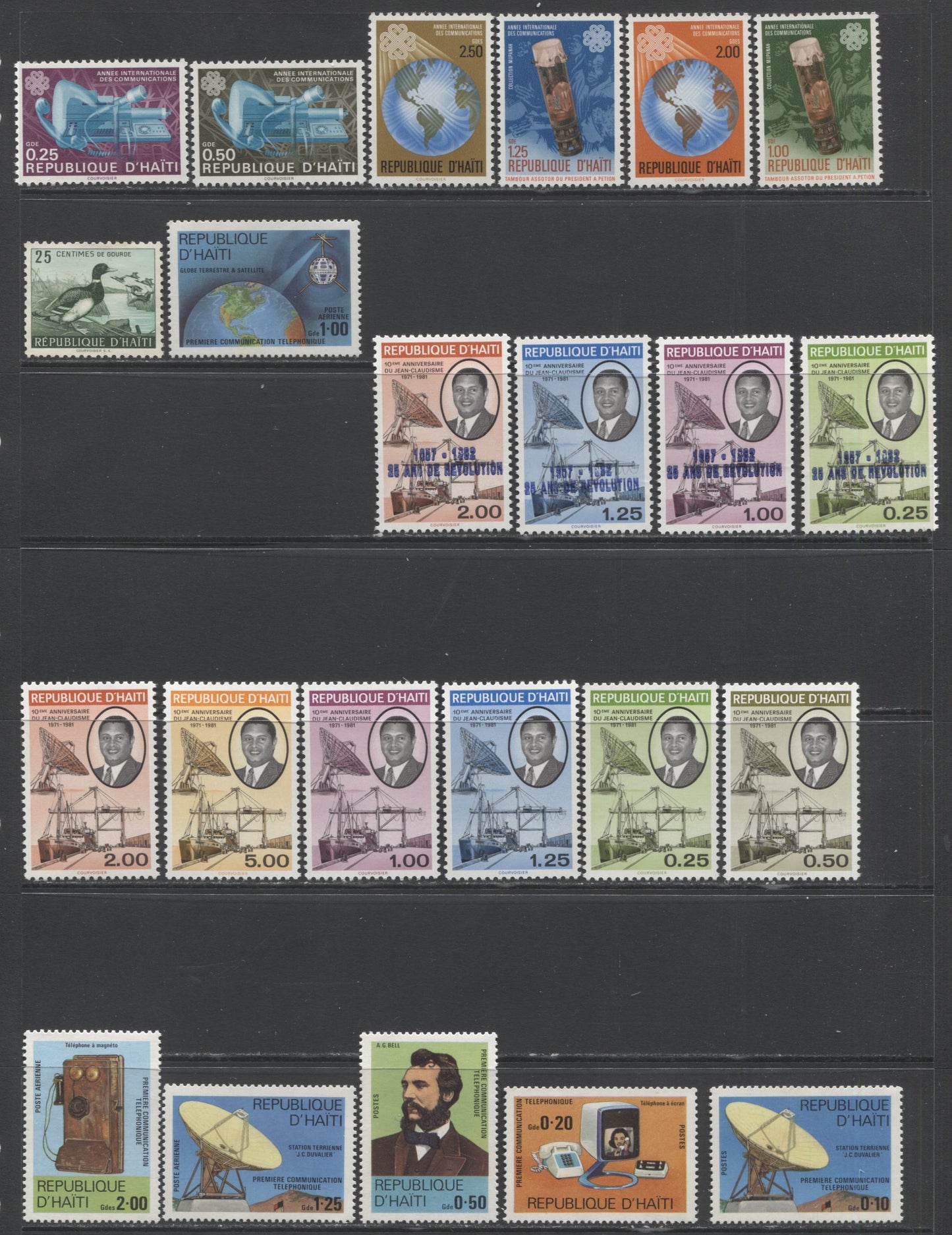 Lot 2 Haiti SC#413/C468 1956-1984 Commemoratives & Air Mails, A VFNH/OG Range Of Singles, 2017 Scott Cat. $19.95 USD, Click on Listing to See ALL Pictures