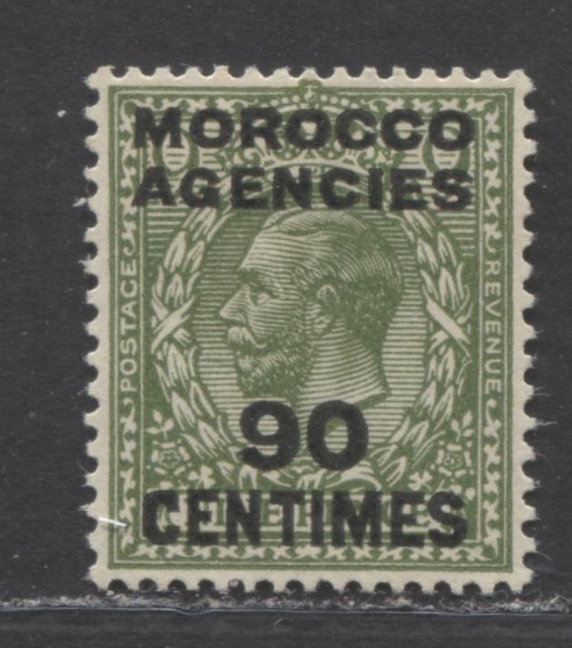 Lot 208 Morocco Agencies SC#420 90c On 9d Deep Olive Green 1934 Overprints, A VFOG Example, 2022 Scott Classic Cat. $21, Click on Listing to See ALL Pictures