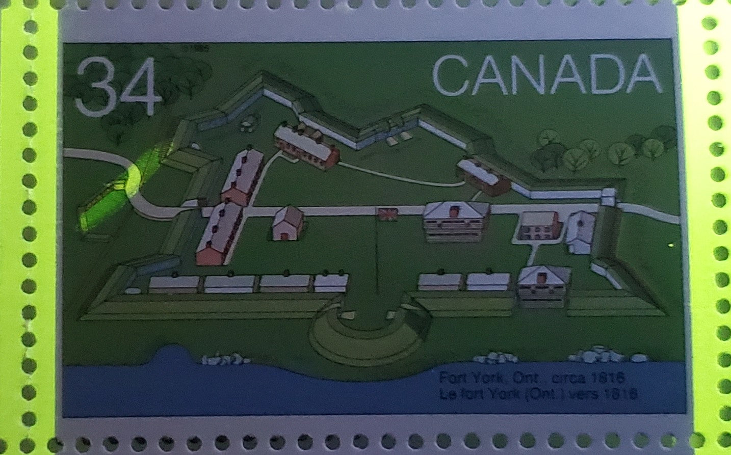 Canada #1059aii 34c Multicolored, 1984 Canadian Forts 2 Issue, A VFNH Complete Booklet With Constant Northern Lights Tagging Variety On Fort York Stamp