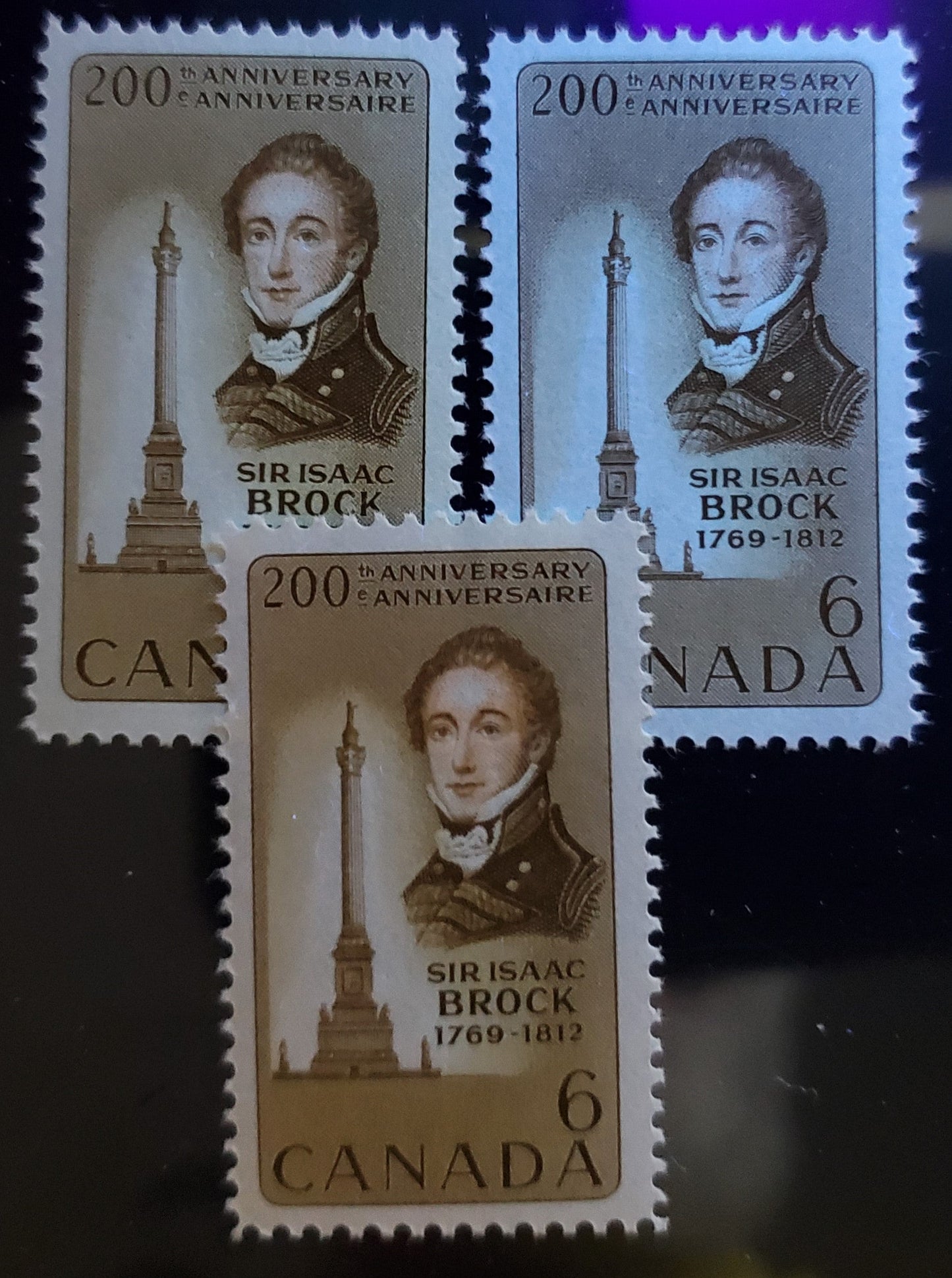 Canada #500-501, 504 6c 1969 Canada Games, Sir Isaac Brock And Stephen Leacock Issues, 11 VFNH Singles With Unlisted LF Papers On 501,504 And Other Variations Of HB, HF, DF And DF-fl
