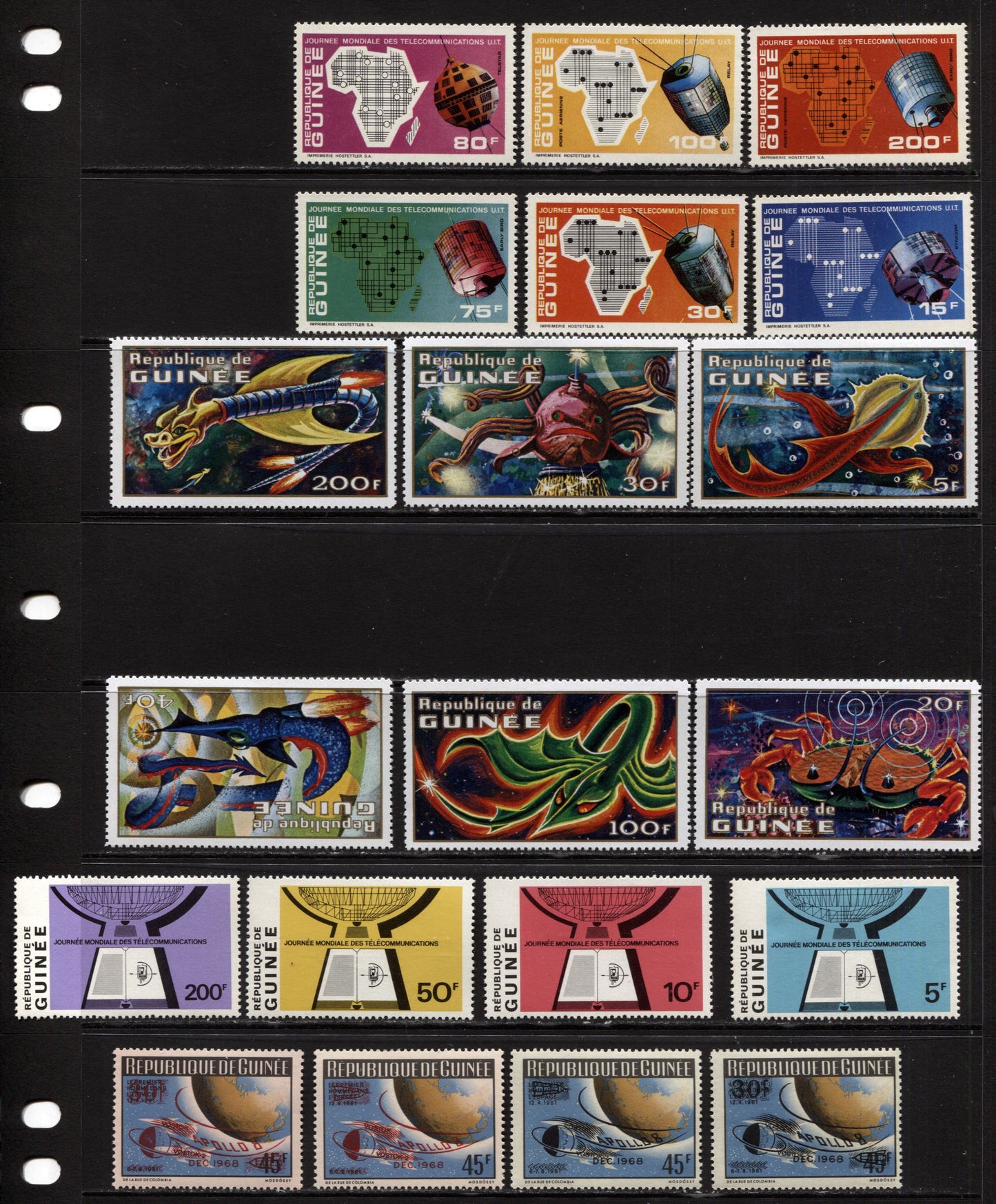 Lot 211 Guinea SC#529/C121 1969-1972 Commemoratives & Airmails, A VFNH Range Of Singles, 2017 Scott Cat. $16.1 USD, Click on Listing to See ALL Pictures