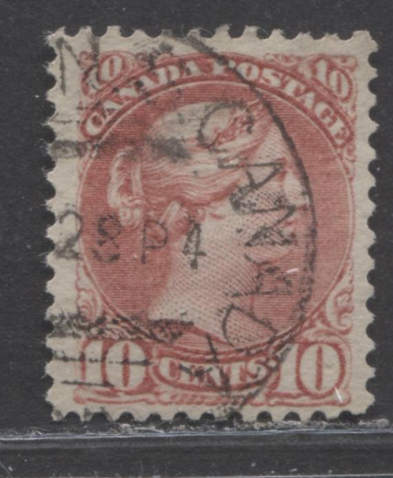 Lot 212 Canada #45a 10c Rose Red Queen Victoria, 1870-1897 Small Queen Issue, A Very Fine Used Example Of The 2nd Ottawa Printing On Soft Horizontal Wove Paper, Ottawa Squared Circle Cancel