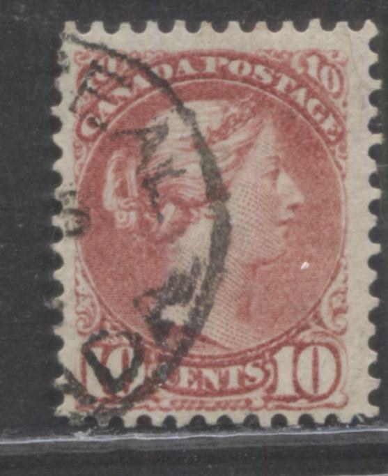 Lot 214 Canada #45a 10c Deep Rose Red Queen Victoria, 1870-1897 Small Queen Issue, A Very Fine Used Example Of The 2nd Ottawa Printing On Vertical Wove Paper