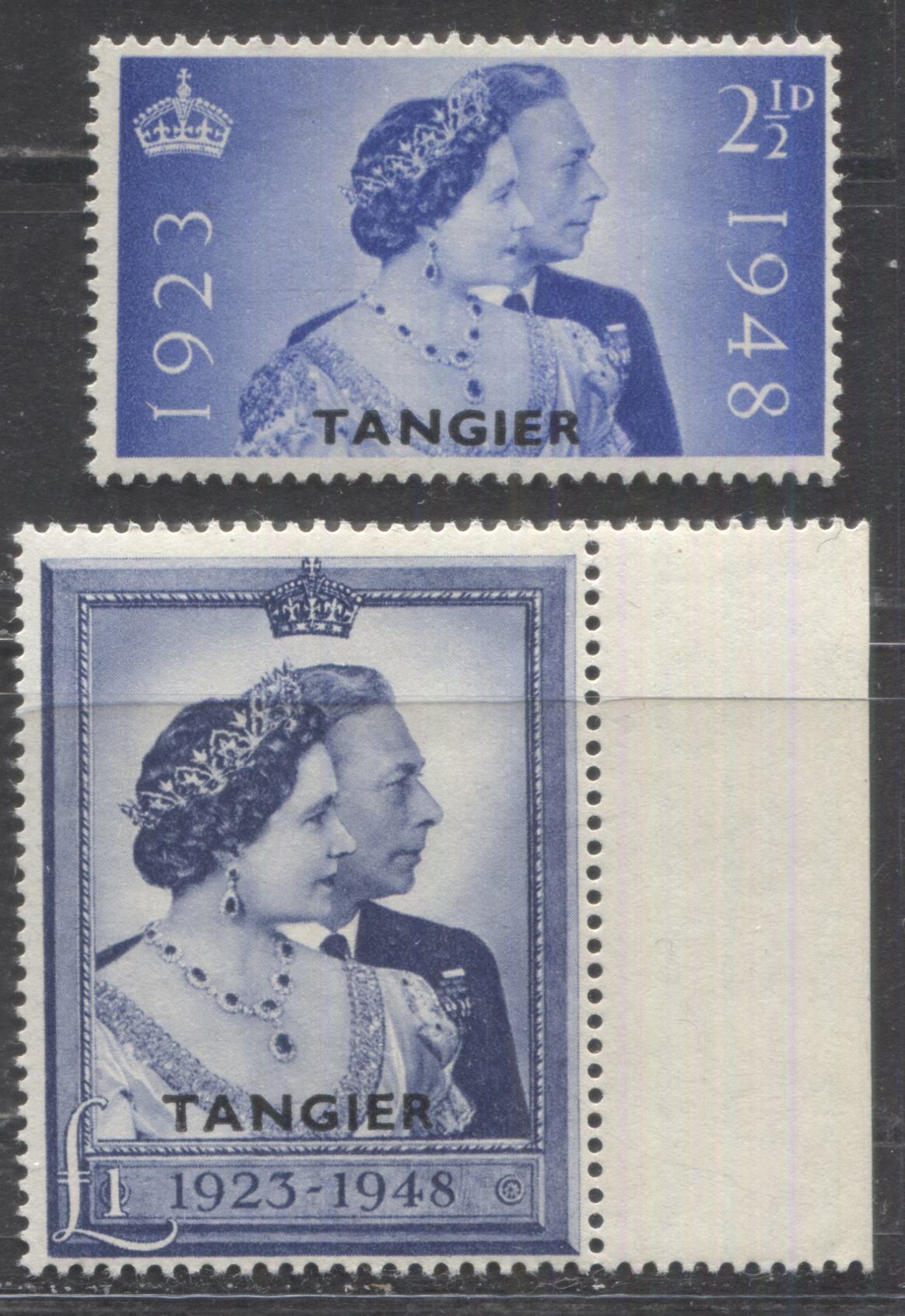 Lot 216 Morocco Agencies - Tangier SC#525-526 1948 Silver Wedding Issue, A FNH Range Of Singles, 2017 Scott Cat. $18.4 USD, Click on Listing to See ALL Pictures