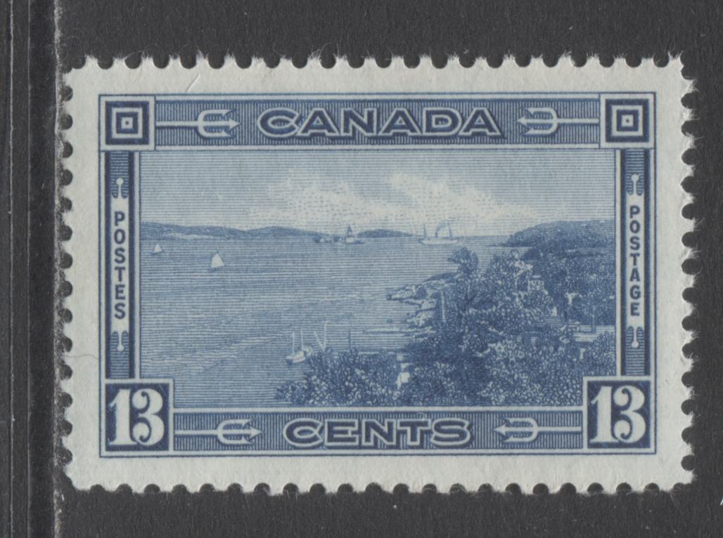 Lot 218 Canada #242 13c Deep Blue Halifax Harbour, 1938 Pictorial Issue, A VFNH Single On Horizontal Ribbed Paper With Deep Cream Gum