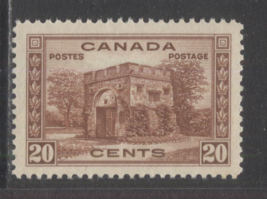 Lot 220 Canada #243 20c Red Brown Fort Garry Gate, 1938 Pictorial Issue, A VFNH Single On Vertical Wove Paper With Cream Gum