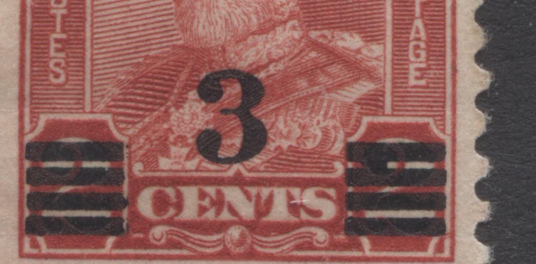 Lot 220 Canada #191 3c On 2c Deep Red King George V, 1932 Arch/Leaf Provisional Issue, 2 FNH & OG Singles Showing Different Overprint Varieties, Die 2