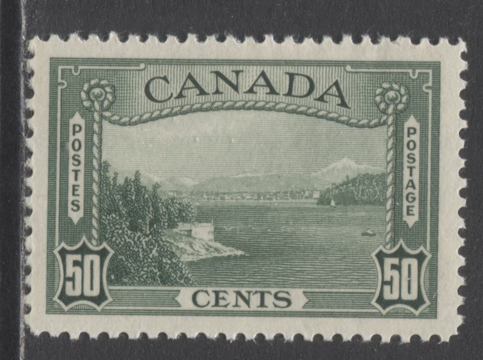 Lot 222 Canada #244 50c Green Vancouver Harbour, 1938 Pictorial Issue, A VFNH Single On Vertical Wove Paper With Cream Gum