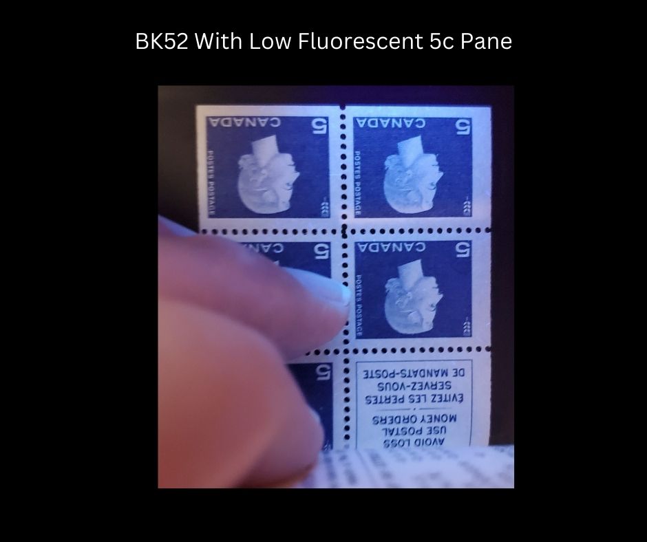 Lot 18 Canada #BK52bvar 1962-1967 Cameo Issue, a VFNH Booklet Containing A 5c Pane of 5 + Label, Type II Cover, LF Front Cover, LF Pane, HB Interleaving, 12.5mm Staple