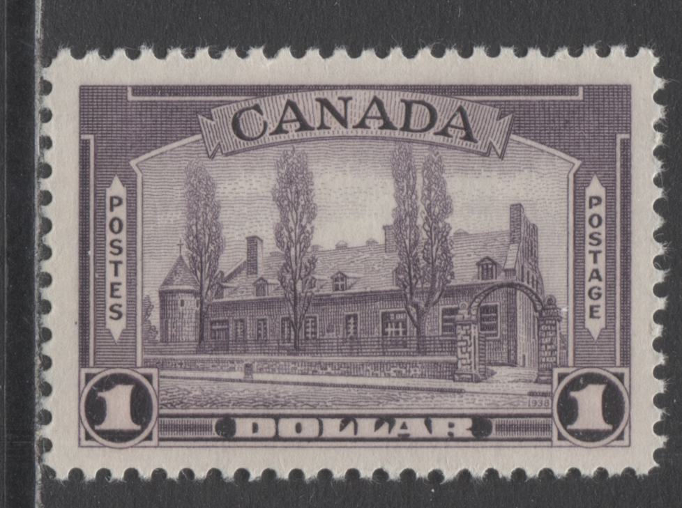 Lot 224 Canada #245i $1 Aniline Violet Chateau de Ramezay, 1938 Pictorial Issue, A VFNH Single On Vertical Wove Paper With Cream Gum