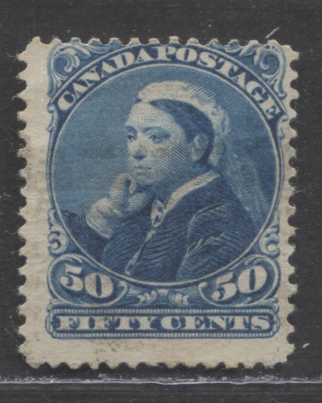 Lot 230 Canada #47 50c Deep Blue Queen Victoria, 1870-1897 Small Queen Issue, A Very Good Used Example Of The 2nd Ottawa Printing On Soft Horizontal Wove Paper