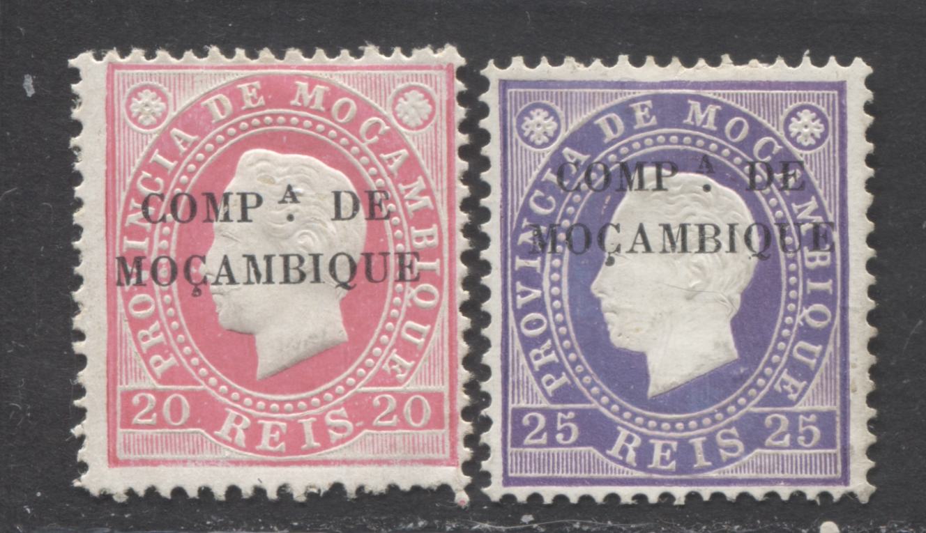 Lot 230 Mozambique Company SC#3-4 1892 Luis Embossed Definitive Issue, A FOG Range Of Singles, 2017 Scott Cat. $8 USD, Click on Listing to See ALL Pictures