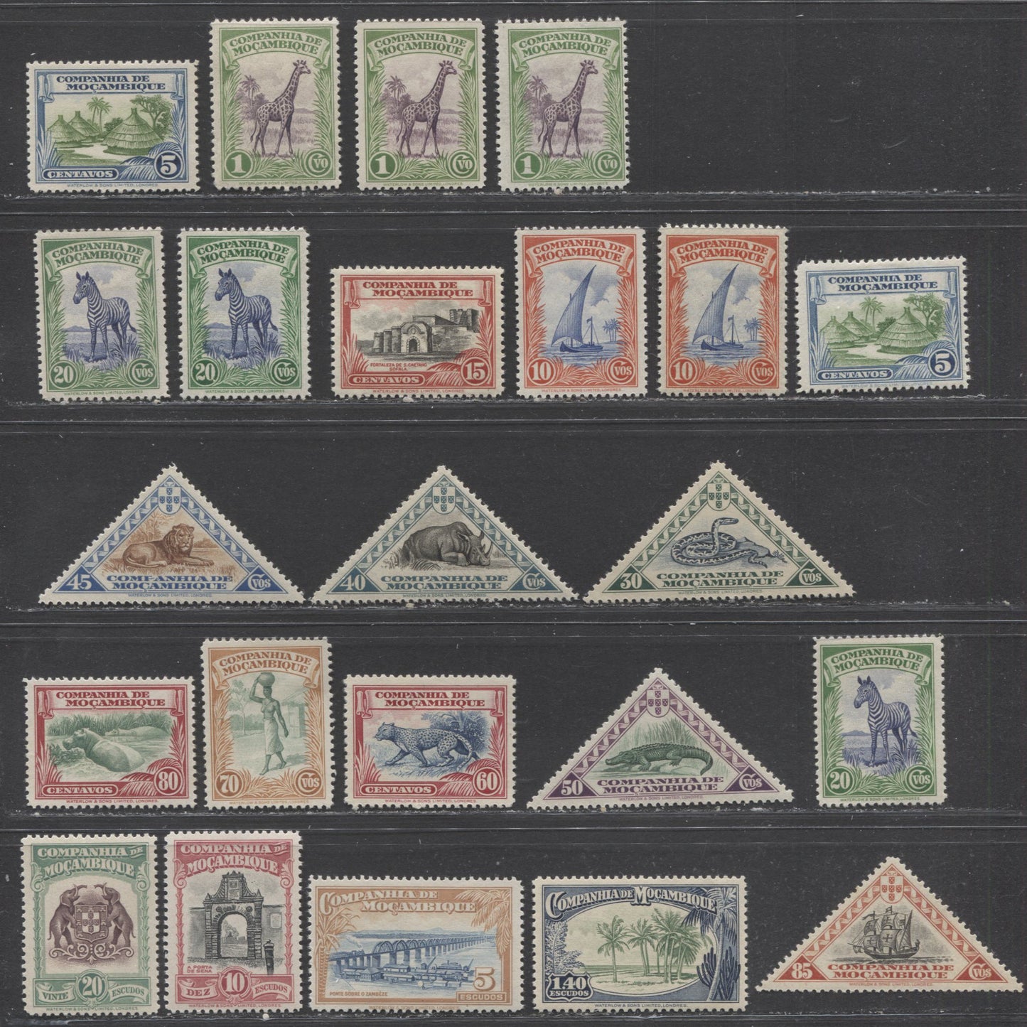 Lot 232 Mozambique Company SC#175/193 1937 Definitives, A F/VFOG Range Of Singles, 2017 Scott Cat. $13.85 USD, Click on Listing to See ALL Pictures