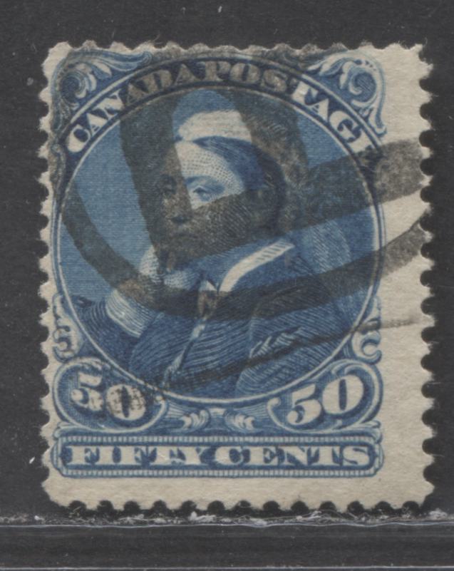 Lot 232 Canada #47 50c Deep Blue Queen Victoria, 1870-1897 Small Queen Issue, A Very Good Used Example Of The 2nd Ottawa Printing On Horizontal Wove Paper