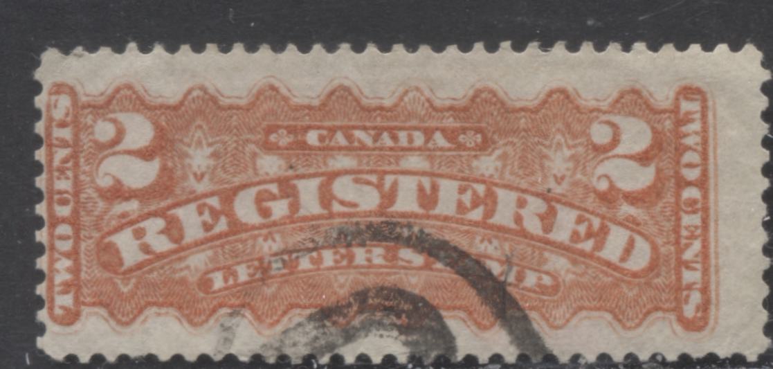 Lot 234 Canada #F1a 2c Vermillion, 1875-1896 Registered Issue, A Fine Used Single On Vertical Wove Paper, 2nd Ottawa Printing