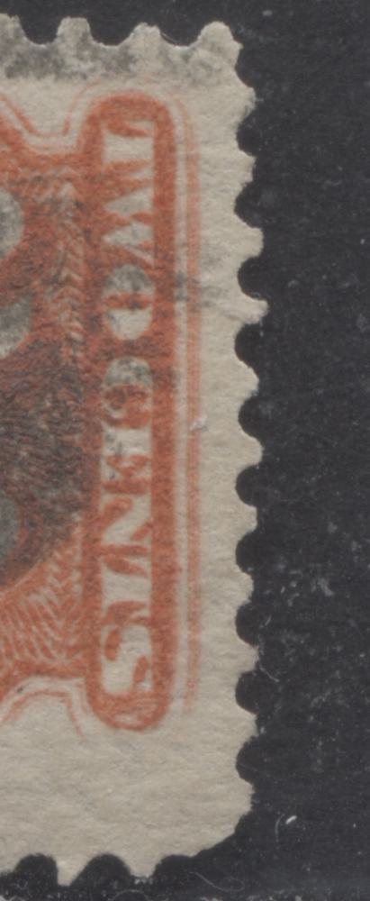 Lot 235 Canada #F1a 2c Vermillion, 1875-1896 Registered Issue, A Fine Used Single On Horizontal Wove Paper Showing A Doubling Of Right Frameline, 2nd Ottawa Printing