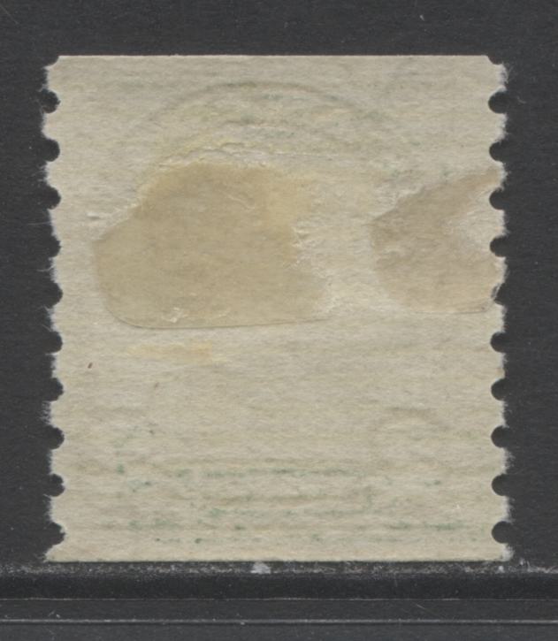 Lot 235 Canada #180 2c Dull Green King George V, 1930-1931 Arch/Leaf Coil Issue, A FOG Coil Single Showing Plate Cracks At UL & LR